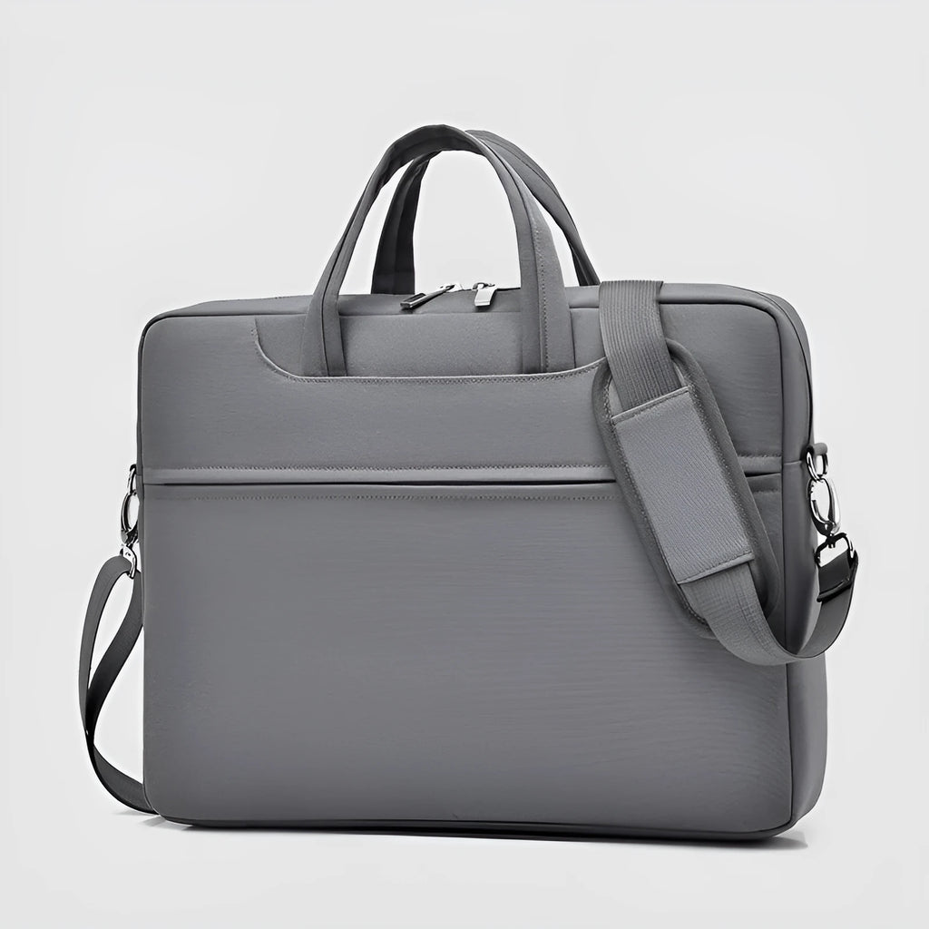 Men's large capacity Oxford cloth laptop bag in gray with burden reduction design, fits 15.6 inch laptop