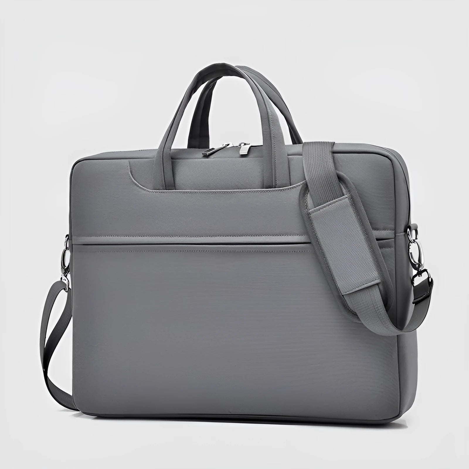 Men's large capacity Oxford cloth laptop bag in gray with burden reduction design, fits 15.6 inch laptop