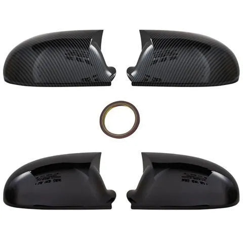 Pair of horn bright black plastic reflector shells for Volkswagen Old Sagitar with carbon fibre detail.