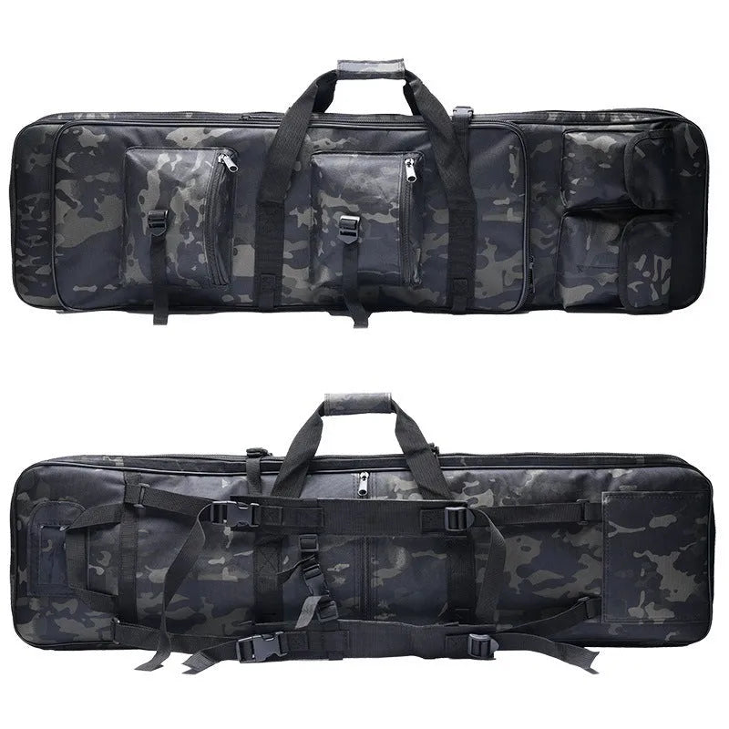 Portable Oxford fishing bag in black, beige green, beige khaki, or CP colour, available in 0.85m, 1m, and 1.2m lengths, unisex outdoor sports bag.