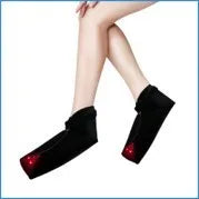 Red light therapy slippers in black with plug cord for home phototherapy foot recovery