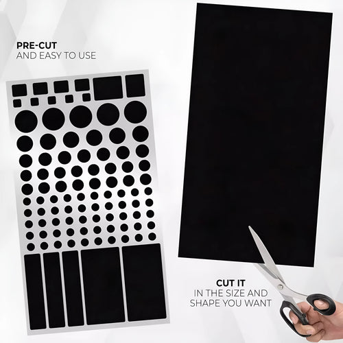 Black adhesive stickers for covering LED lights on air conditioning units and electronic devices