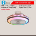 50cm ceiling fan lamp with LED light, PC blades, APP, Bluetooth and music, Fantasy 50CM