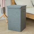 Foldable cotton and linen storage basket in three-dimensional design shown in brown colour