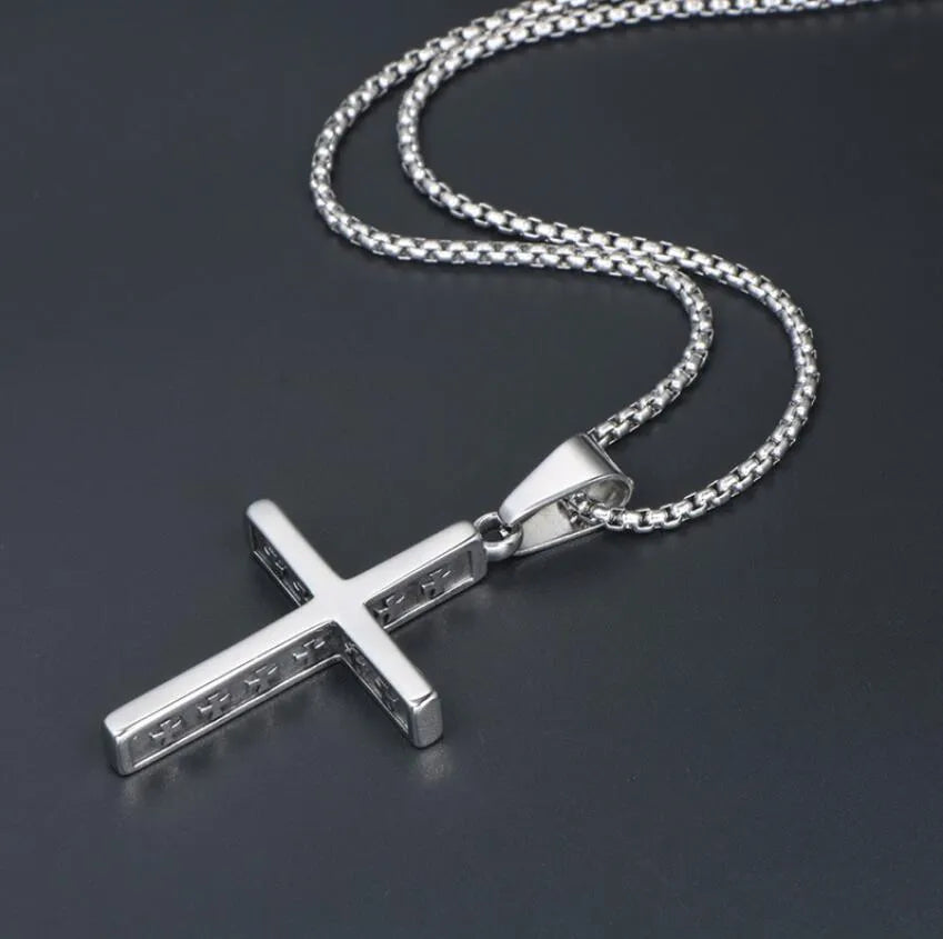 Unisex titanium steel stainless steel necklace with bowknot pendant and pearl chain on display