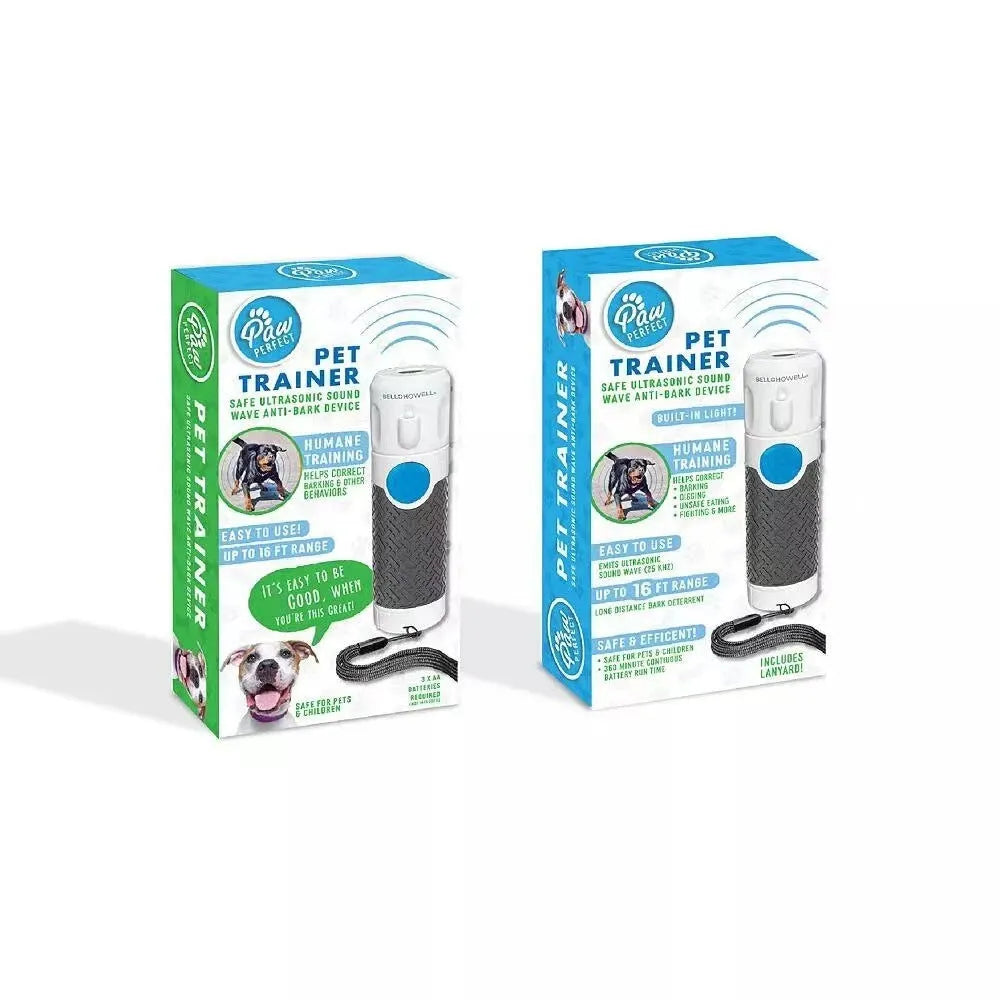 White ABS plastic handheld ultrasonic dog trainer for bark control training