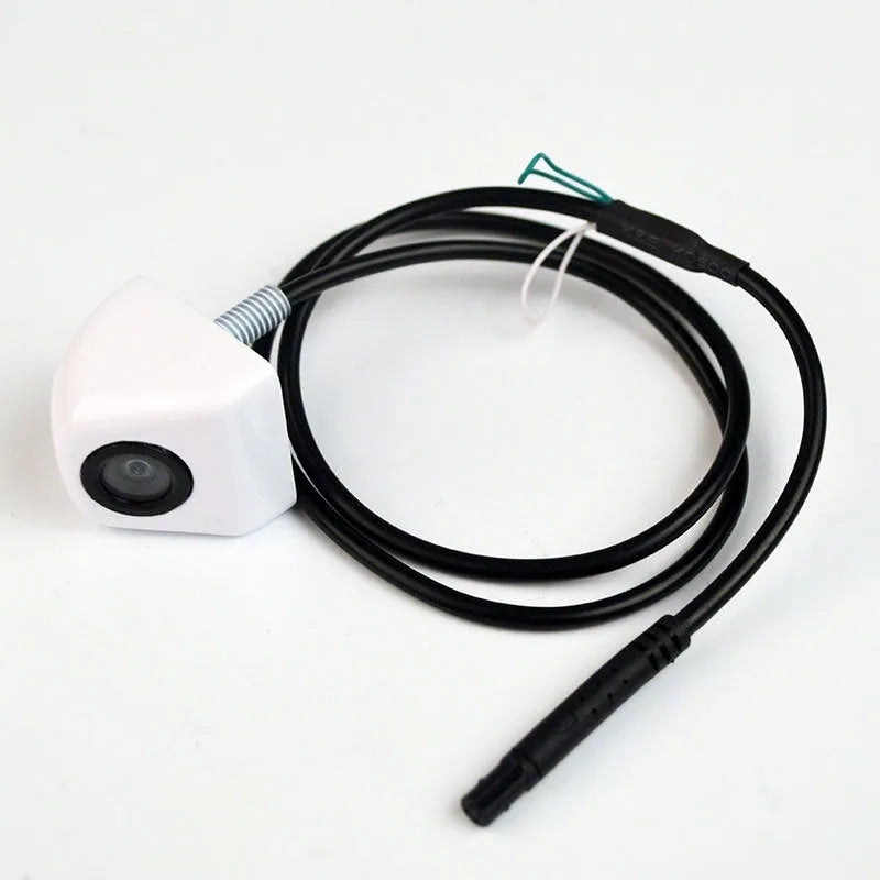 Black HD car night vision waterproof rearview camera with metal shell and integrated cable