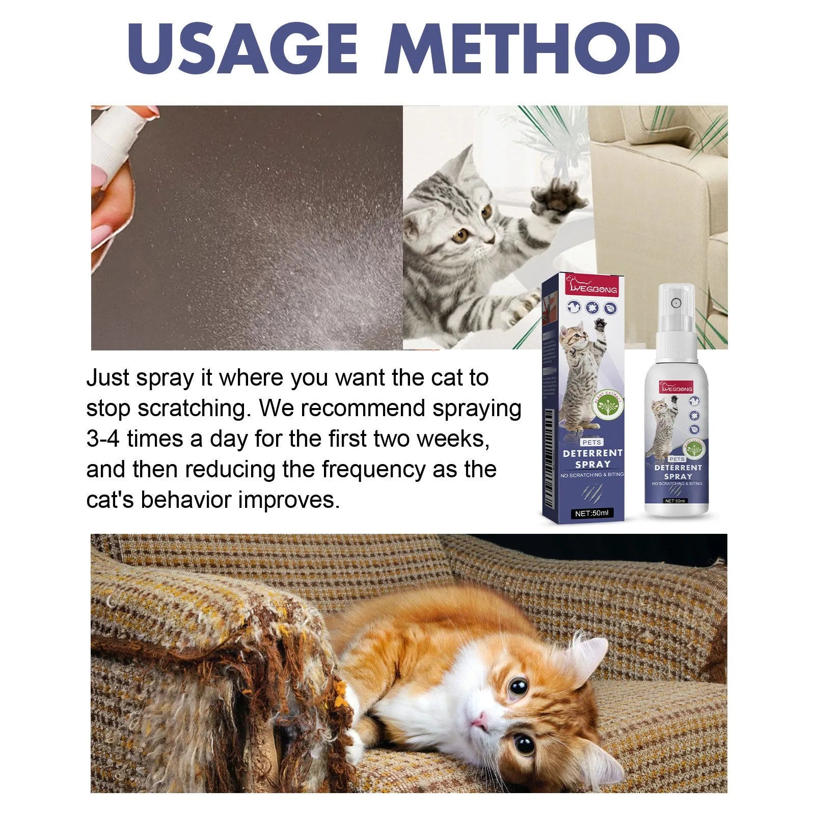 50ml pet training deterrent spray in box for dogs and cats anti-scratch protection