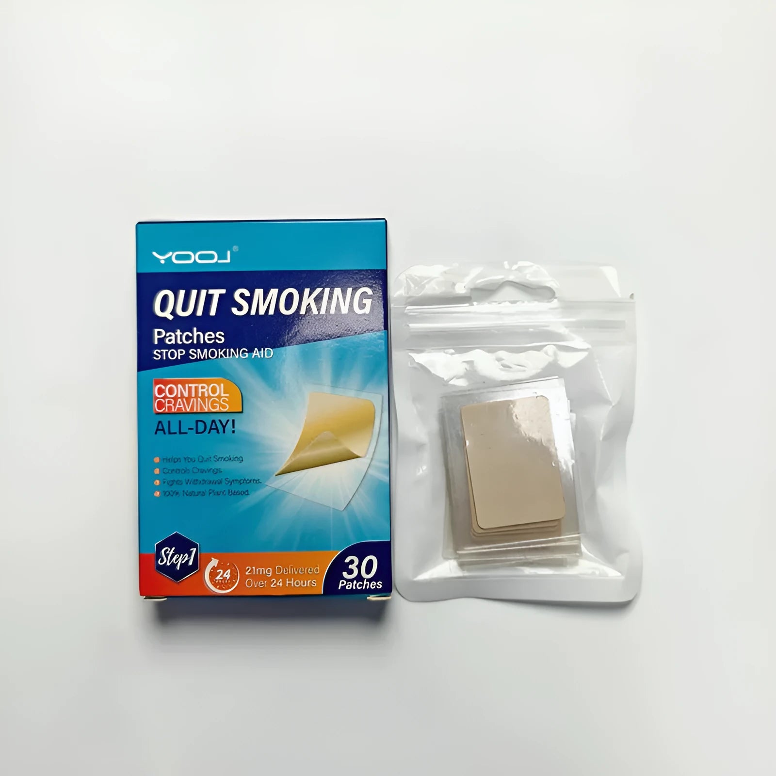 30-piece box of plant extract nicotine patches for smoking cessation