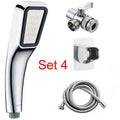 Orange hand-held pressurised shower head with rain spray function