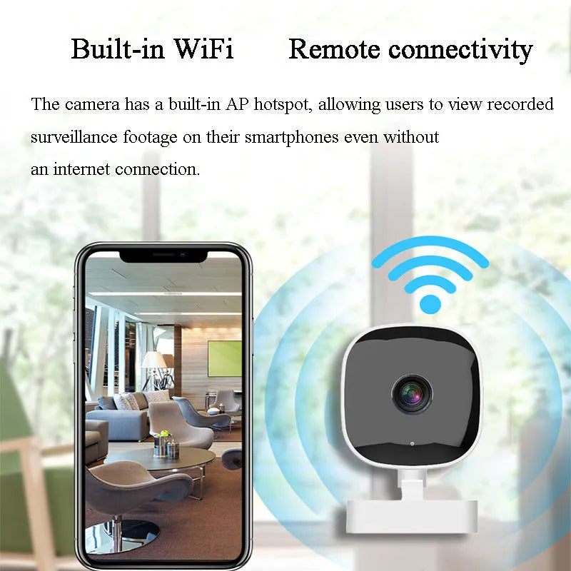 Wireless WiFi digital camera for indoor home surveillance with wide-angle lens and 300K pixel resolution