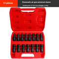 Universal air cannon socket set 15 pieces chromium molybdenum steel 3/8 drive 8-22mm