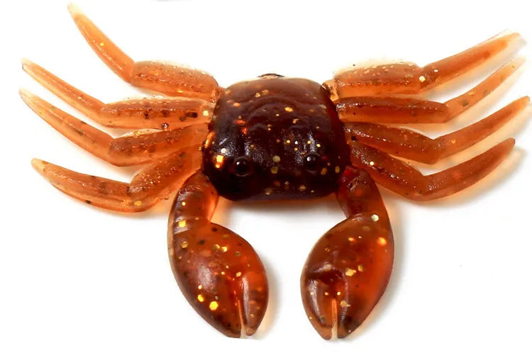 8cm PVC artificial crab fishing lure in brown and red colour options
