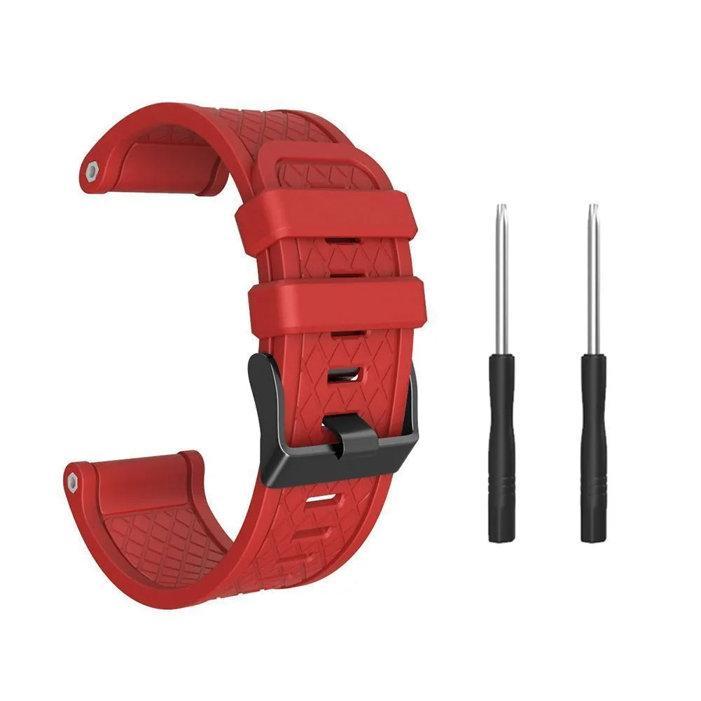 Jiaming 26mm stainless steel buckle silicone watch strap in eight colour options