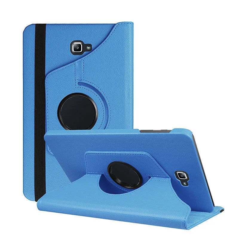 iPad 1 rotating leather protective case in clamshell design, showing PU leather texture and solid colour options.