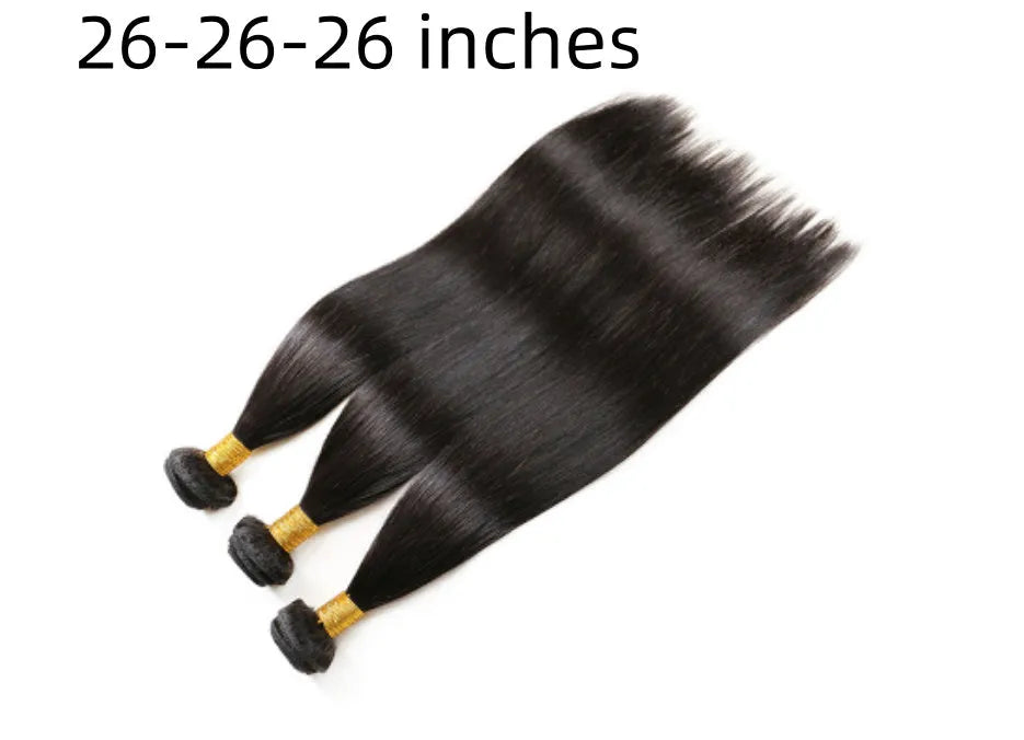 Brazilian real hair wig in natural black colour machine-made mechanism construction for women