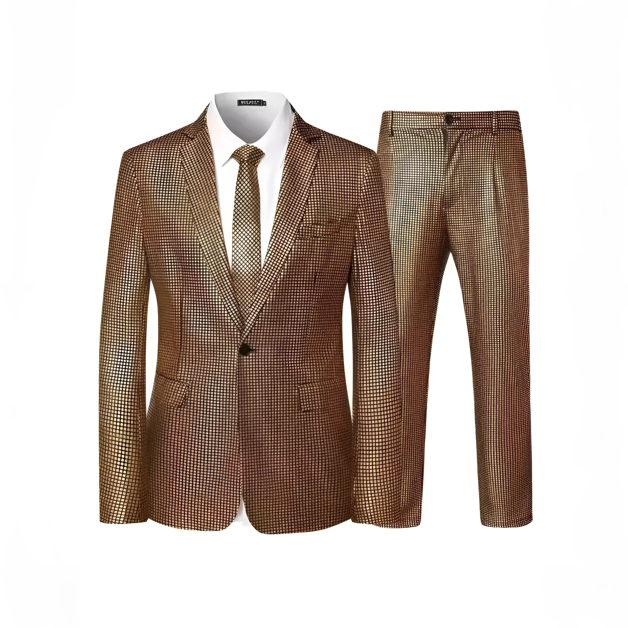Women's sequin two-piece set in brown, sky blue, colourful, and silver colours with cotton-blend fabric