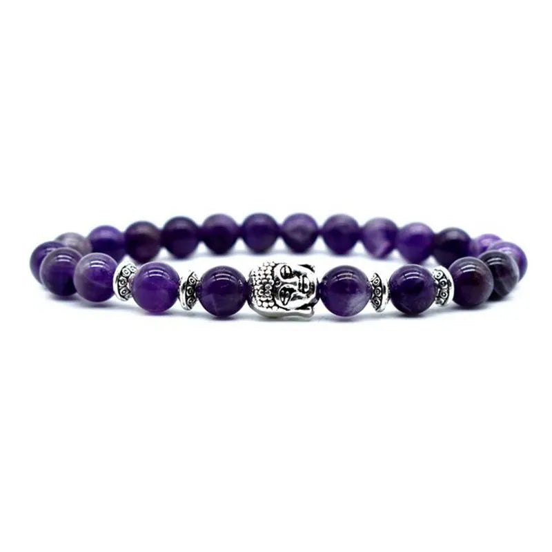 Handmade unisex bracelet with a large 19mm Buddha head bead in Tiger Eye stone.