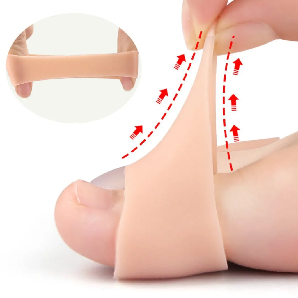 Soft SEBS toe protectors for high heels in skin colour, transparent, and white, sizes S and L