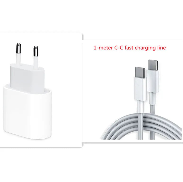 Original 20W USB-C Power Adapter in white with EU plug for fast PD charging