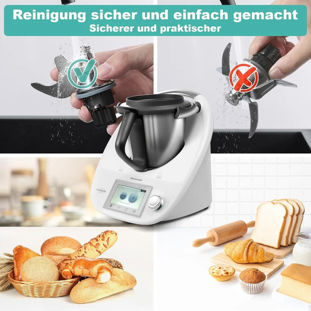 Ceramic dough knife with stainless steel shaft for Thermomix TM6 TM5 replacement