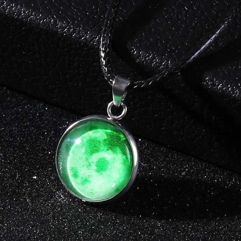 Luminous constellation design alloy pendant necklace on a chain with an extension.