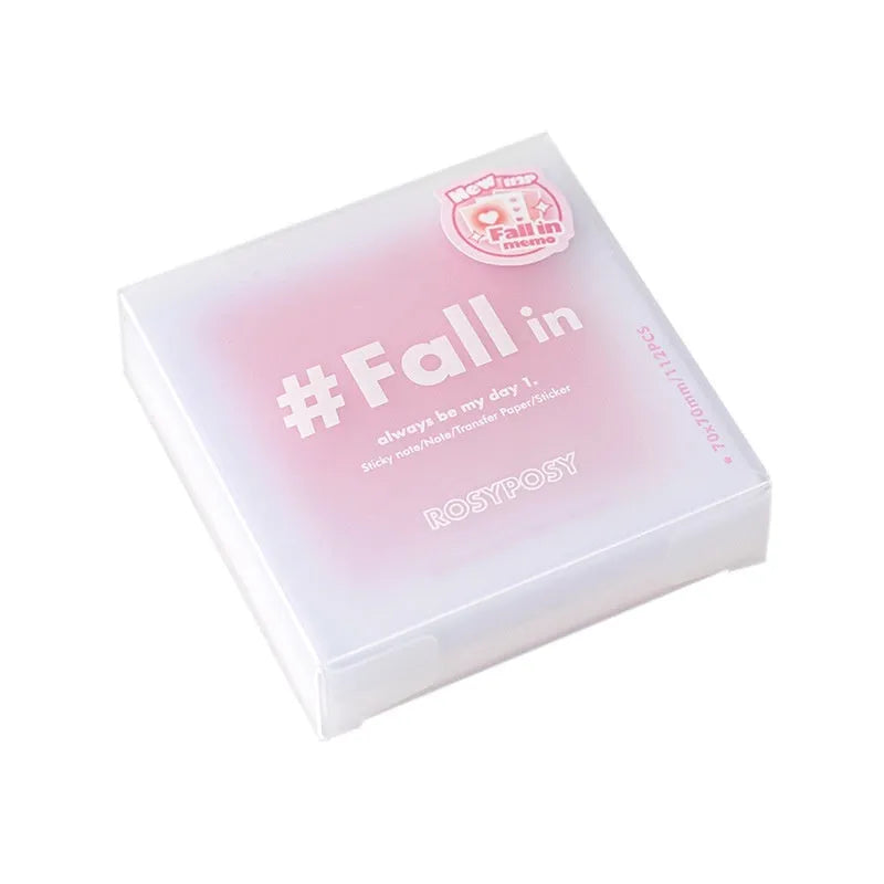 Square 70mm gradient parchment notepad with sticky notes in blush, green, blue and purple colour options