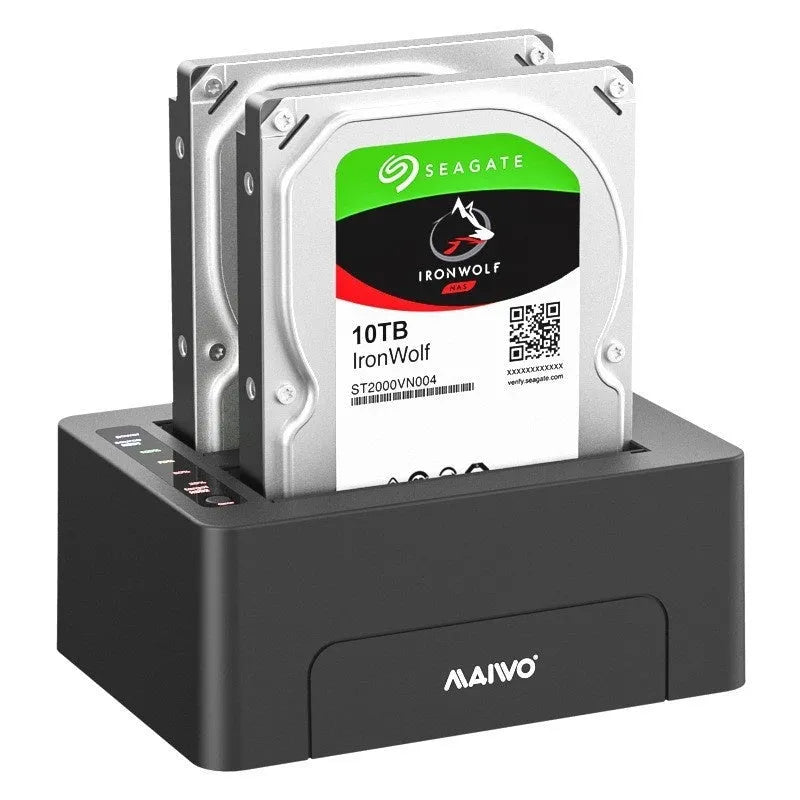 K3082 dual-disk hard disk dock for 2.5 and 3.5-inch SATA drives, ABS plastic housing