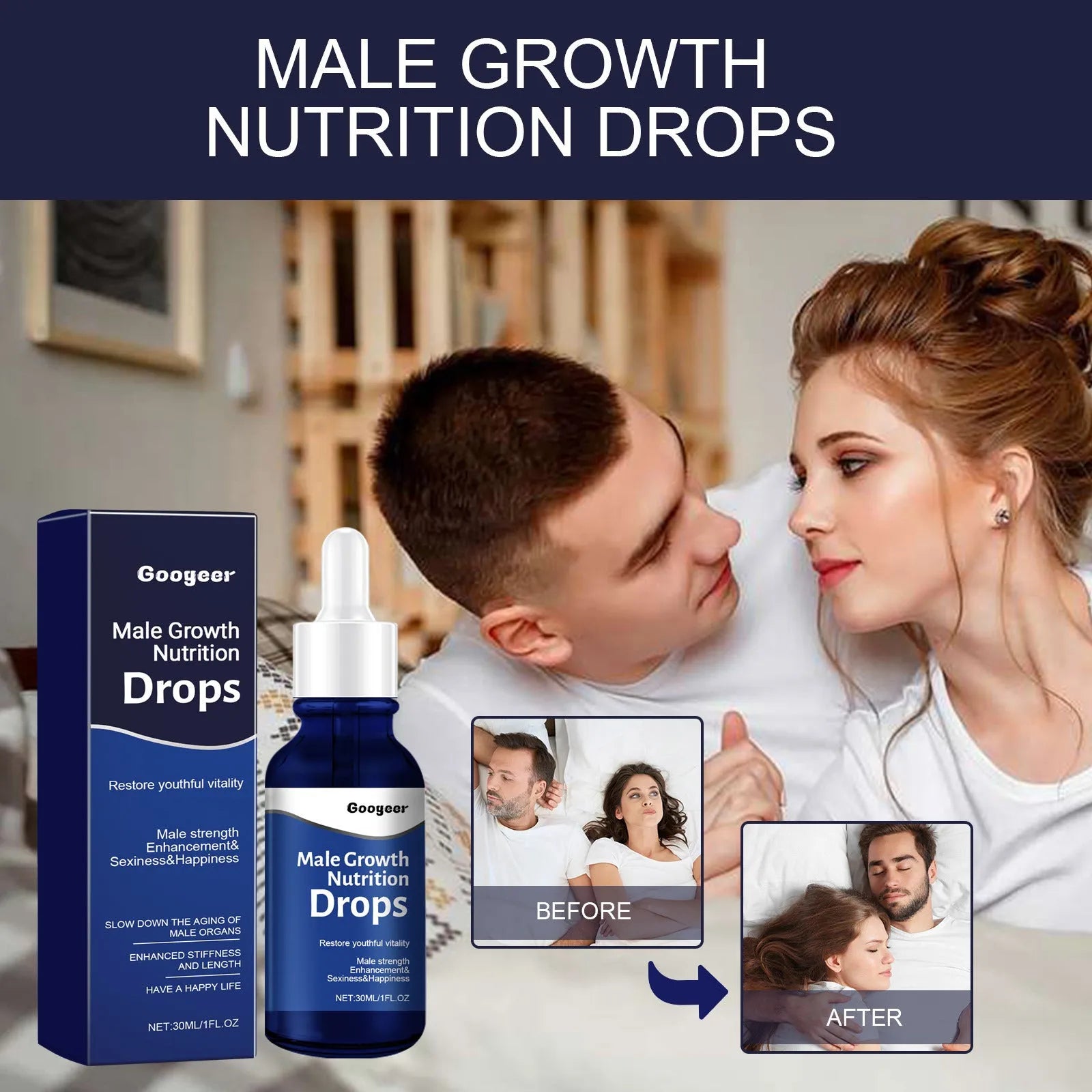Male Body Nutrition Drops 30ml bottle universal skin type body care kit