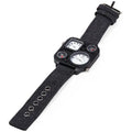 Men's sports watch with multi-time zone dial, green face, canvas strap, 5cm dial diameter, 12mm thickness