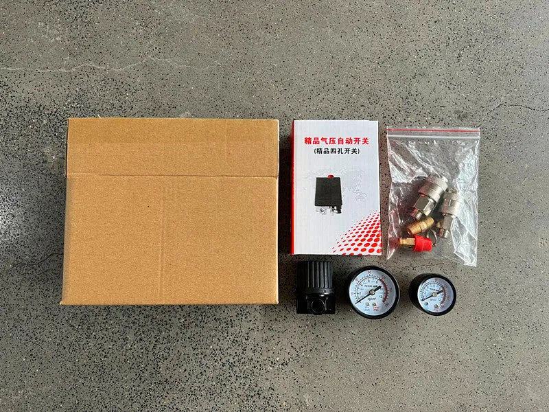 European air compressor pressure regulating valve with switch and connections for 220V/380V systems