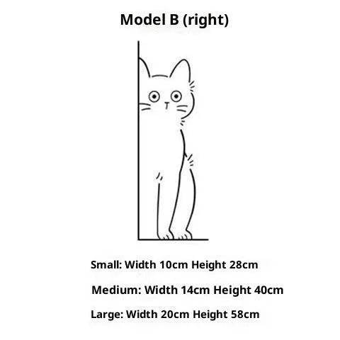 Shy kitty cute pattern PVC wall sticker for living room decoration, waterproof, available in small 28cm size