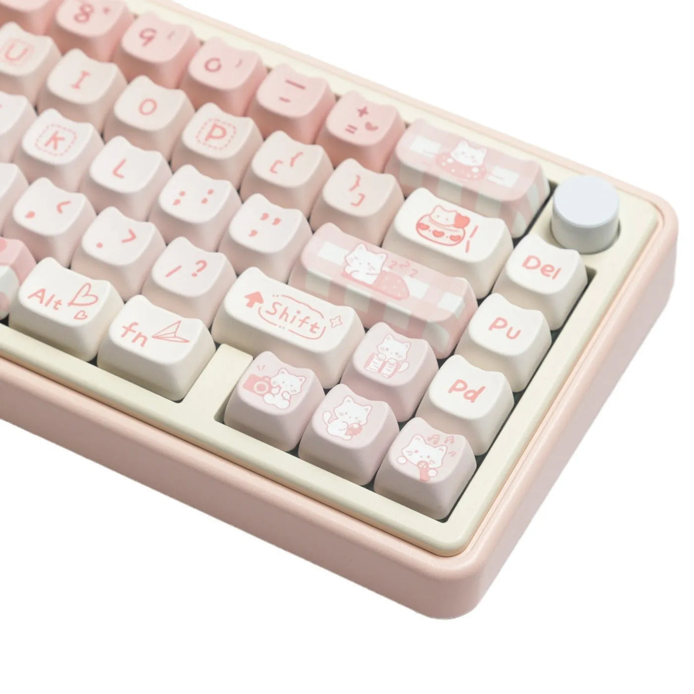 Full set of PBT sublimation key caps for mechanical keyboards showing 98+ keys in various sizes