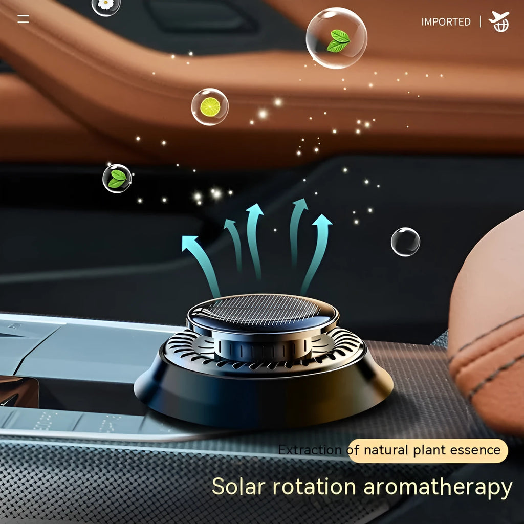 Solar electromagnetic de-icing car aromatherapy decoration on vehicle dashboard