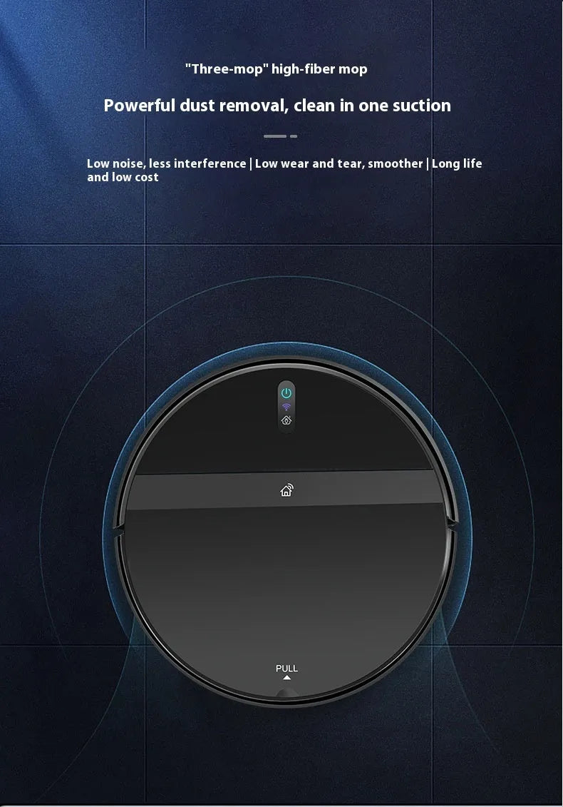 Automatic intelligent household sweeping robot in black with 600ml capacity and 320x320x78mm dimensions