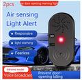 Black ABS car door reminder alarm with infrared sensor, 5V universal fit, Chinese or English voice option.