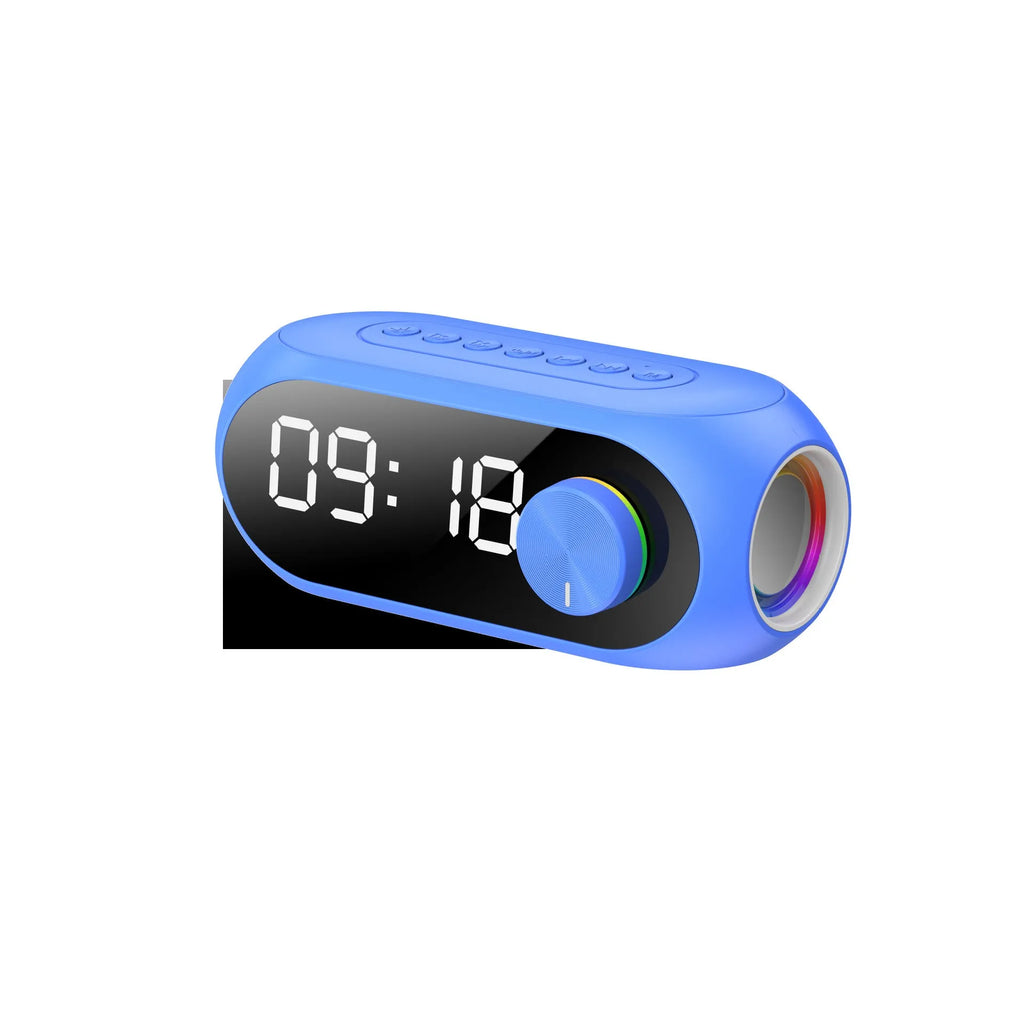S8 Black extra bass portable mini Bluetooth speaker with FM radio display and alarm clock.