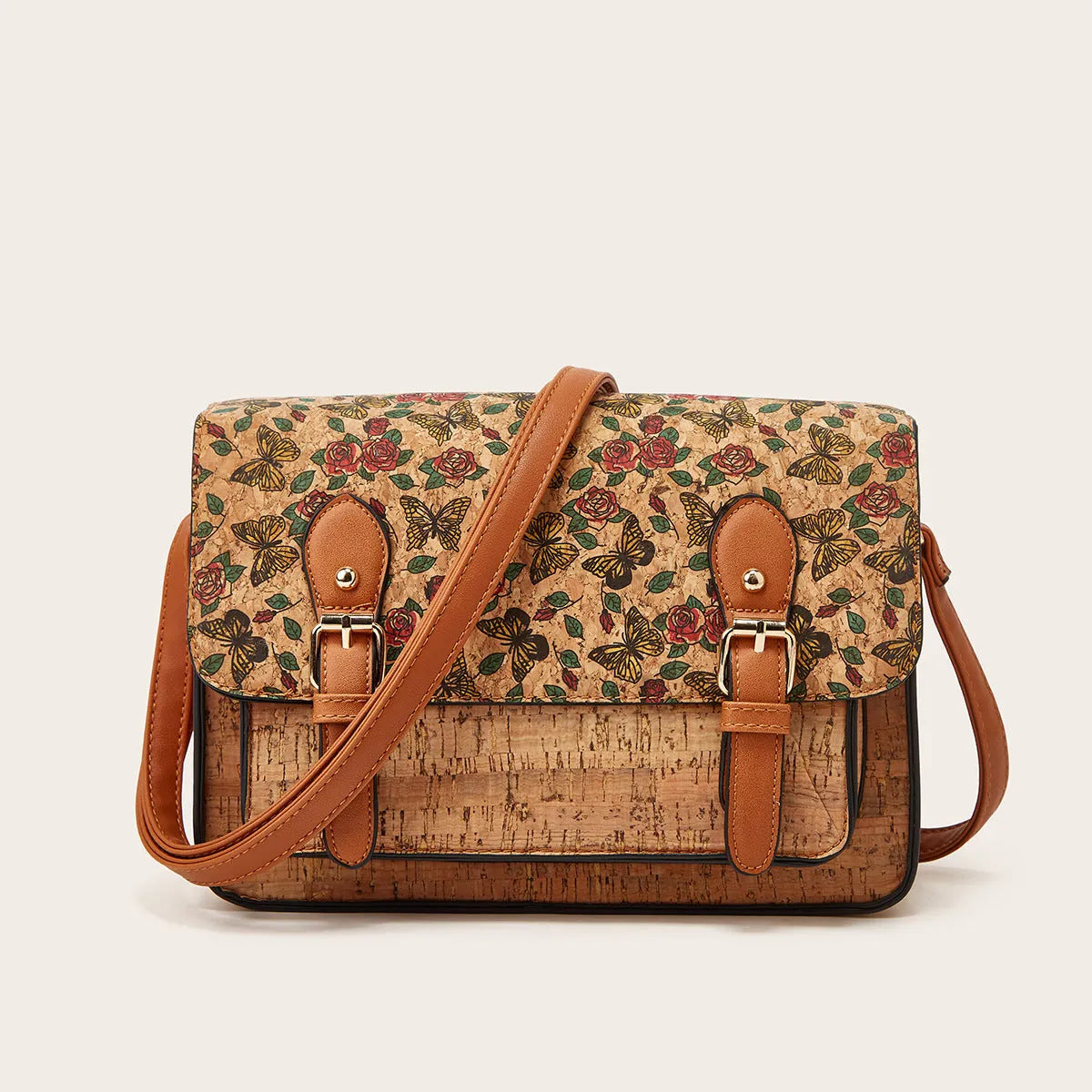 Women's printed PU crossbody bag with single shoulder strap in one of four colour options