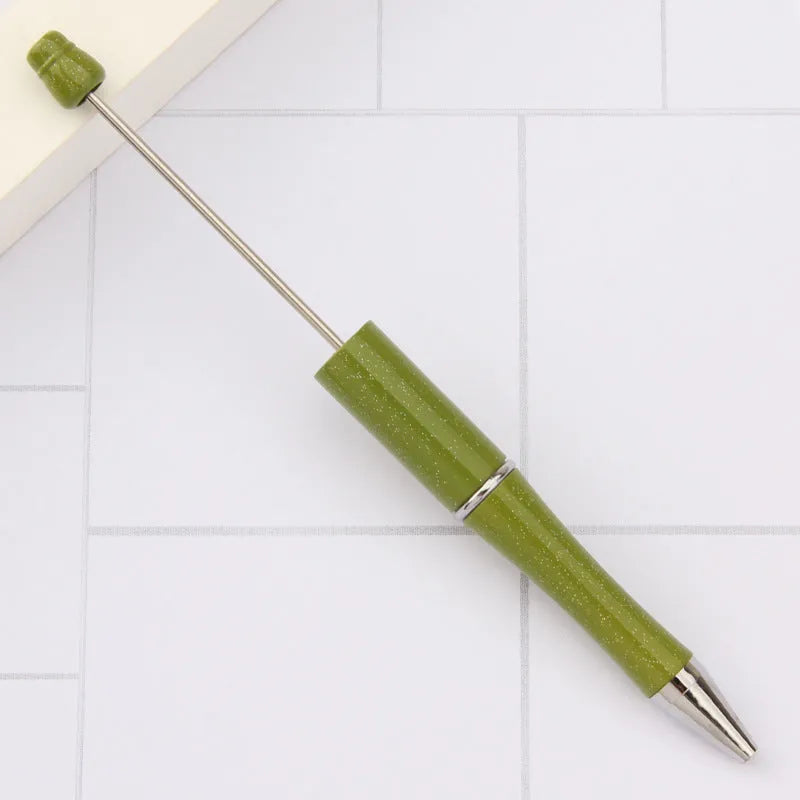 Creative plastic beaded ballpoint pen with spinning chain in multiple colour options
