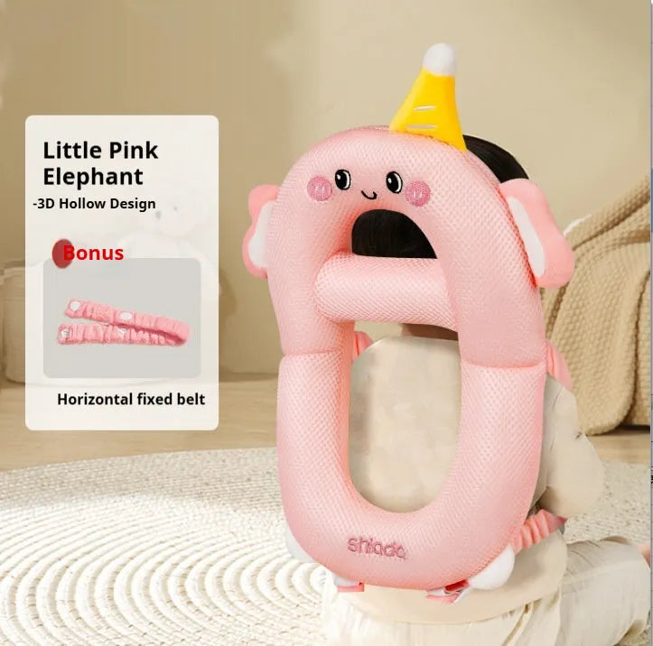 Baby anti-collision pillow and kneepad set in cartoon dinosaur, bee, rabbit, and chicken designs
