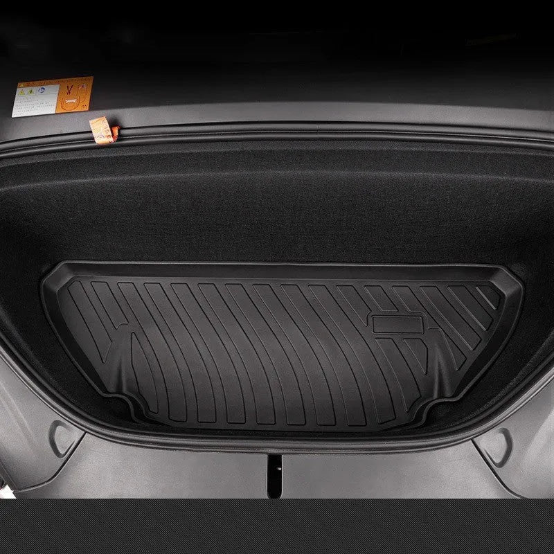 Rubber and TPE floor mats designed for Tesla Model 3, Model Y, Model X, and Model S vehicles