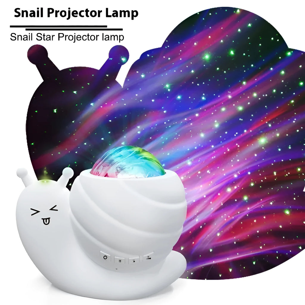 Starry sky projection lamp in blue plastic housing with remote control and USB cable
