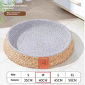 Natural woven rattan cat nest bed in four sizes: S, M, L, and XL.