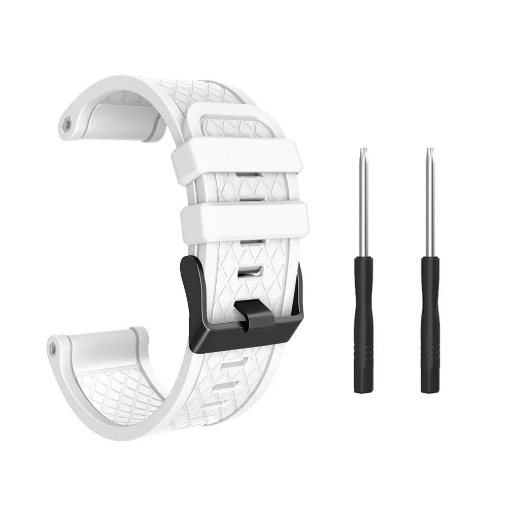 Jiaming 26mm stainless steel buckle silicone watch strap in eight colour options