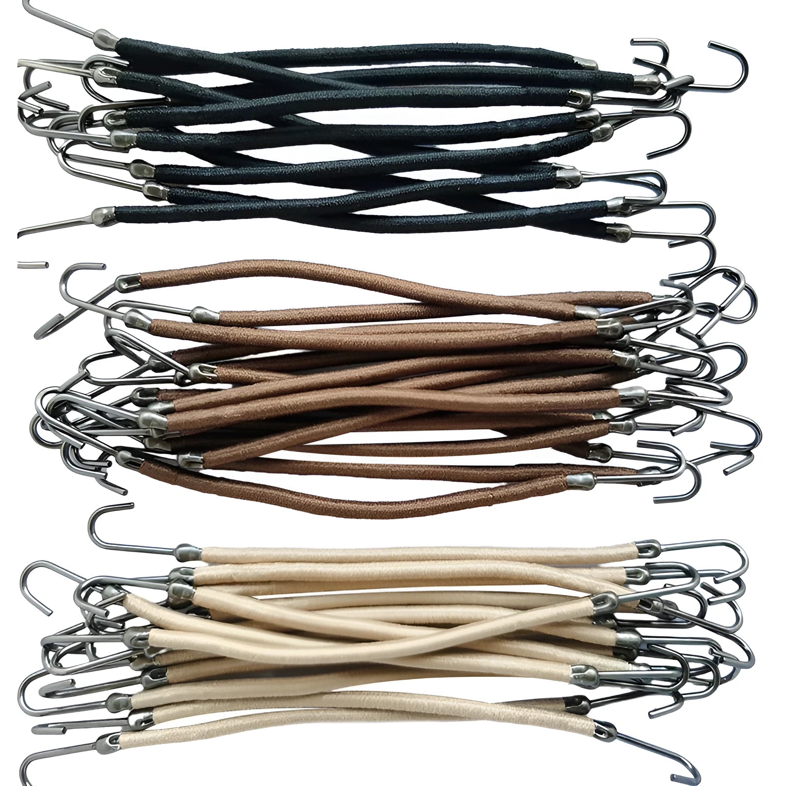 Close-up of a black double hook hair tool for fastening wigs and hair weaves.