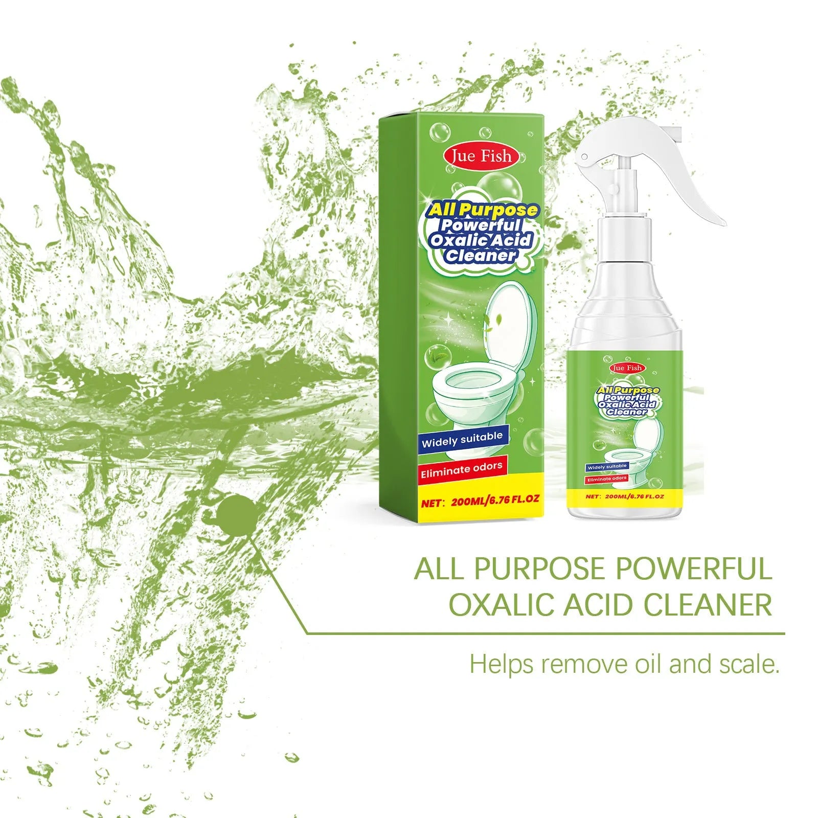 200ml multi-functional household grease cleaning spray in a white plastic bottle with blue trigger.