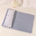 Four-season pet nest cushion in grey or yellow available in four sizes with measured dimensions and weight recommendations