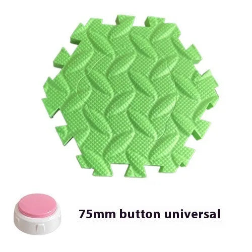 EVA pet chew toy non-slip square mat in yellow with button texture, for dogs