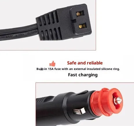 Car Refrigerator Cigarette Lighter Electrical Extension Cable 2.5m Pure Copper Gold Plating High Power 12V/24V Cord for Vehicle Fridge Cooler and Accessories
