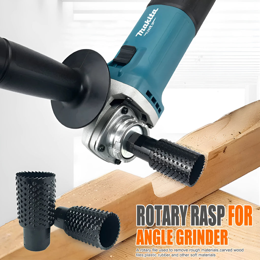 Angle grinder grinding head with spherical shape and M10/M14 threads for woodworking